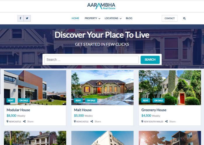 Aarambha Real Estate Theme - Texpert Mentor
